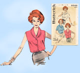 Butterick 8948: 1950s Misses Easy Blouse Size 34 Bust Vintage Sewing Pattern