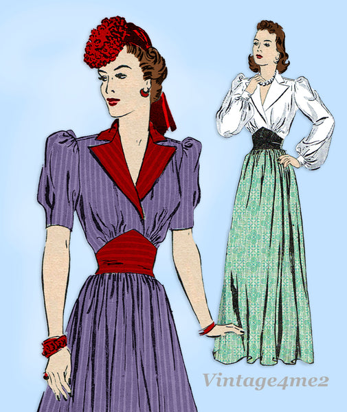 Butterick 8966: 1930s Misses Dress or Gown Size 32 Bust Vintage Sewing Pattern
