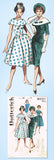 1950s Original Vintage Butterick Pattern 9031 Misses Dress w Cape Collar Sz 32 B