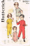1950s Vintage Butterick Sewing Pattern 9051 Baby Playsuit or Coveralls Size 6 mo