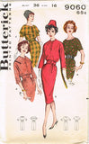 1950s Original Vintage Butterick Pattern 9060 Uncut Misses Sheath Dress Sz 36 B