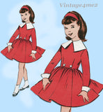 1950s Vintage Butterick Sewing Pattern 9124 Uncut Toddler Girls Dress Size 3