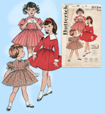 1950s Vintage Butterick Sewing Pattern 9124 Uncut Toddler Girls Dress Size 3