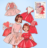 1960s Vintage Butterick Sewing Pattern 9159 Toddler Girls 6 Day Dress Size 6