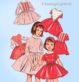 1960s Vintage Butterick Sewing Pattern 9159 Toddler Girls 6 Day Dress Size 6