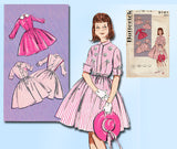1960s Vintage Butterick Sewing Pattern 9161 Uncut Teen Girls Shirtwaist Dress Sz8