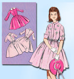 1960s Vintage Butterick Sewing Pattern 9161 Uncut Teen Girls Shirtwaist Dress Sz8