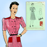 Butterick 9181: 1940s Misses WWII Street Dress Sz 36 Bust Vintage Sewing Pattern
