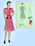Butterick 9181: 1940s Misses WWII Street Dress Sz 36 Bust Vintage Sewing Pattern