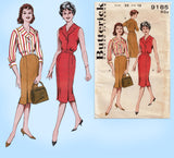 1960s Vintage Butterick Sewing Pattern 9185 Darling Skirt & Blouse Set Size 32 B