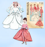 1950s Vintage Butterick Sewing Pattern 9195 10 In High Heel Doll Clothes Wedding