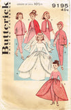 1950s Vintage Butterick Sewing Pattern 9195 10 In High Heel Doll Clothes Wedding
