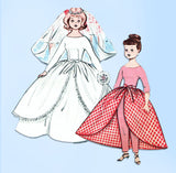 1950s Vintage Butterick Sewing Pattern 9195 10 In High Heel Doll Clothes Wedding