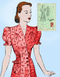 1940s Vintage Butterick Sewing Pattern 9233 Plus Size Women's House Dress 40 B - Vintage4me2