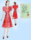 1940s Vintage Butterick Sewing Pattern 9233 Plus Size Women's House Dress 40 B - Vintage4me2