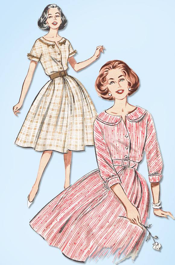 1960s Original Vintage Butterick Pattern 9257 Misses Dress w Kimono Sleeves 32 B