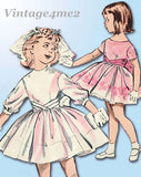 1960s Original Vintage Butterick Pattern 9350 Toddler Girls Party Dress Sz 5