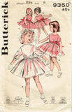 1960s Original Vintage Butterick Pattern 9350 Toddler Girls Party Dress Sz 5
