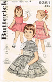1960s Original Vintage Butterick Sewing Pattern 9351 Toddler Girls Dress Size 4 - Vintage4me2