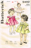 1960s Original Vintage Butterick Pattern 9492 Baby Girls Dress & Slip Sz 6 mos -Vintage4me2