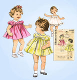 1960s Original Vintage Butterick Pattern 9492 Baby Girls Dress and Slip Size 1 - Vintage4me2