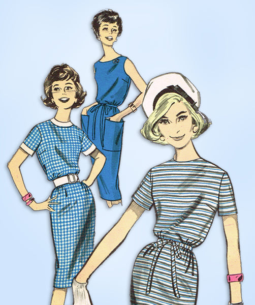 1960s Vintage Butterick Sewing Pattern 9593 Uncut Quick & Easy Dress Sz 32 Bust