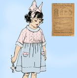 Butterick 9846: 1910s Sweet Uncut Toddler Girl Dress Sz 4 Vintage Sewing Pattern