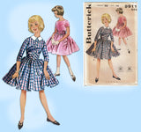 1960s Vintage Butterick Sewing Pattern 9911 Uncut Teen Girls Party Dress Sz14
