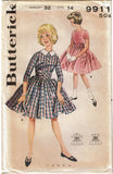 1960s Vintage Butterick Sewing Pattern 9911 Uncut Teen Girls Party Dress Sz14