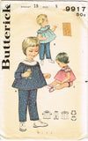 1960s Original Vintage Butterick Pattern 9917 Baby Top Pants & Diaper Cover 6mos