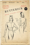 Butterick S-224: 1940s Vintage Uncut Misses Blouse 36B Basic Fitting Sewing Pattern