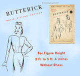 Butterick S-224: 1940s Vintage Uncut Misses Blouse 36B Basic Fitting Sewing Pattern