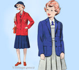 Butterick c524: 1950s Uncut Girls Uniform Blazer Sz 6 Vintage Sewing Pattern