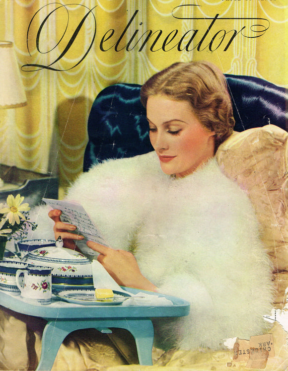 1930s Vintage Butterick Delineator Patterns & Womens Magazine February 1937