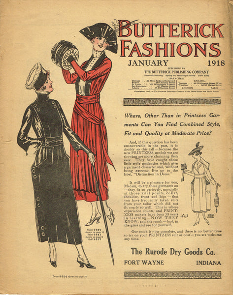 Digital Download Butterick Fashion Flyer January 1918 Edwardian Sewing Pattern Catalog