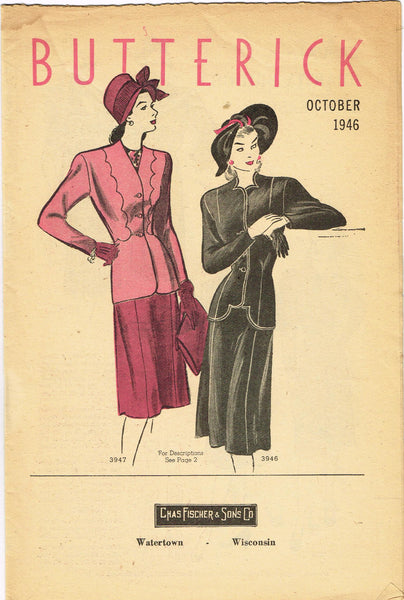 Digital Download Butterick Fashion Flyer October 1946 Small Sewing Pattern Catalog - Vintage4me2