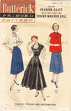 1950s Rare Uncut Vintage Singer Manikin Doll Clothes Pattern 3 Butterick Designs