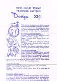 1950s Vintage Design Mail Order Embroidery Transfer 524 Bird & Dishes Tea Towels - Vintage4me2