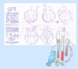 1950s Vintage Design Mail Order Embroidery Transfer 524 Bird & Dishes Tea Towels - Vintage4me2