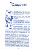 Design 584: 1950s Uncut Misses Chicken Apron Fits All Vintage Embroidery Transfer