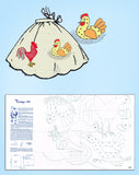 Design 584: 1950s Uncut Misses Chicken Apron Fits All Vintage Embroidery Transfer