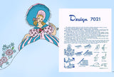 1940s Vintage Design Mail Order Embroidery Transfer 7021 Uncut Garden Gal Pillowcases