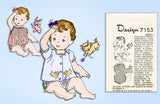 1950s Vintage Mail Order Sewing Pattern 7153 Cute Uncut Baby Top & Diaper Cover