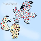 1950s Vintage Design Transfer Pattern 7258 Cute Uncut Stuffed Animal Set