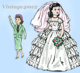 1950s Vintage Design Mail Order Sewing Pattern 730 Uncut 10in Bridal Doll Clothes Set