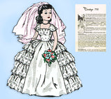 1950s Vintage Design Mail Order Sewing Pattern 730 10in Bridal Doll Clothes Set