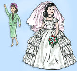 1950s Vintage Design Mail Order Sewing Pattern 730 10in Bridal Doll Clothes Set