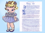 1950s Vintage Design Hot Iron Transfer Pattern 7422 Uncut 10 Inch Lil Girl Sock Doll