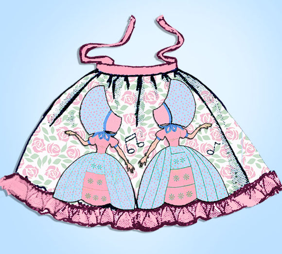 1950s Vintage Design Mail Order Sewing Pattern 743 Uncut Sunbonnet Sue Apron