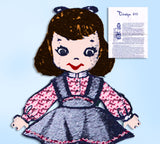 1950s Original Vintage Design Sewing Pattern 810 Uncut Sock Doll & Clothes Set